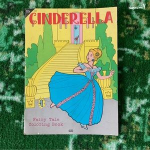 Rare Vintage Cinderella Fairy Tale Coloring Story Book (E)
